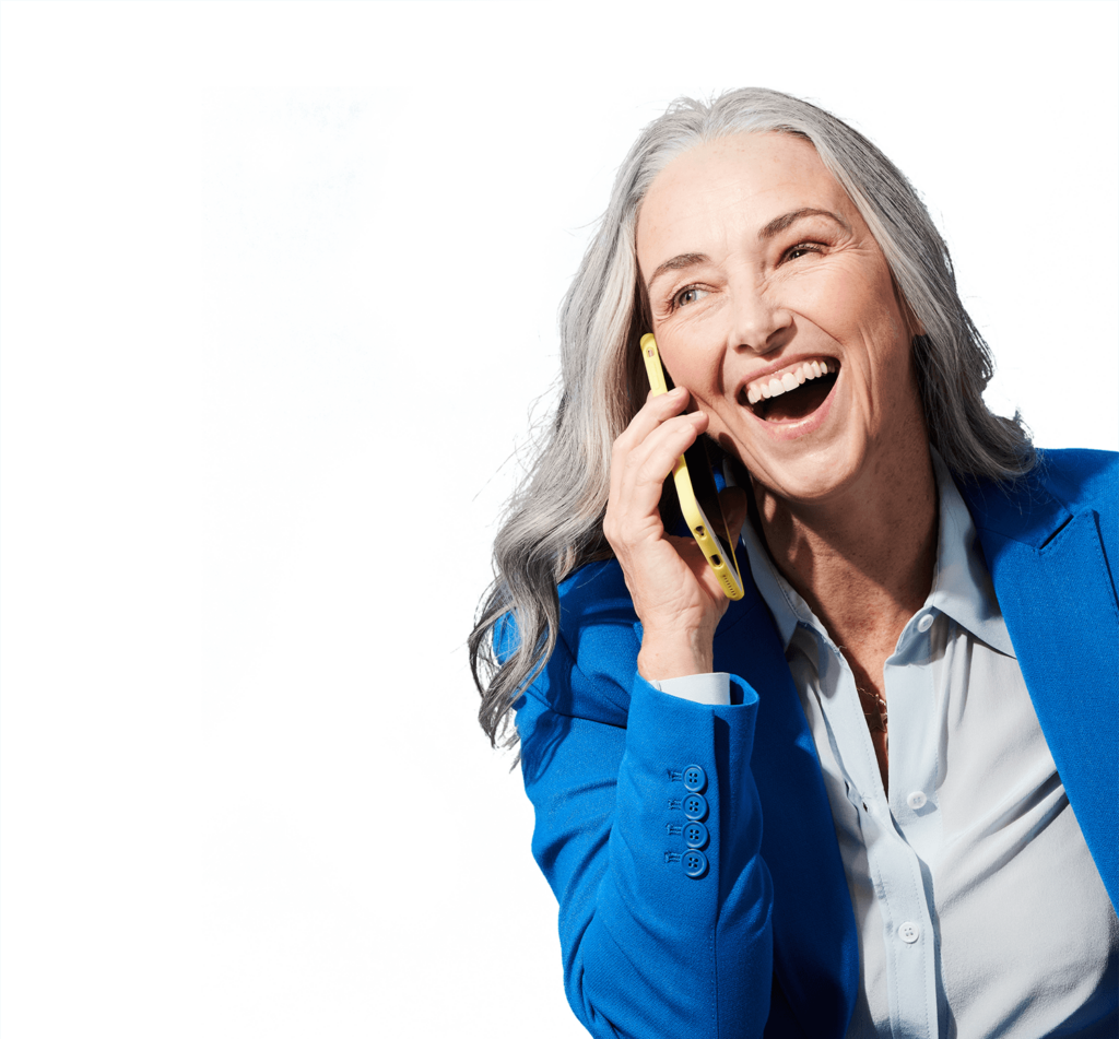 Senior woman laughing on the phone