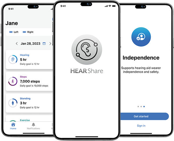 HearShare app screens