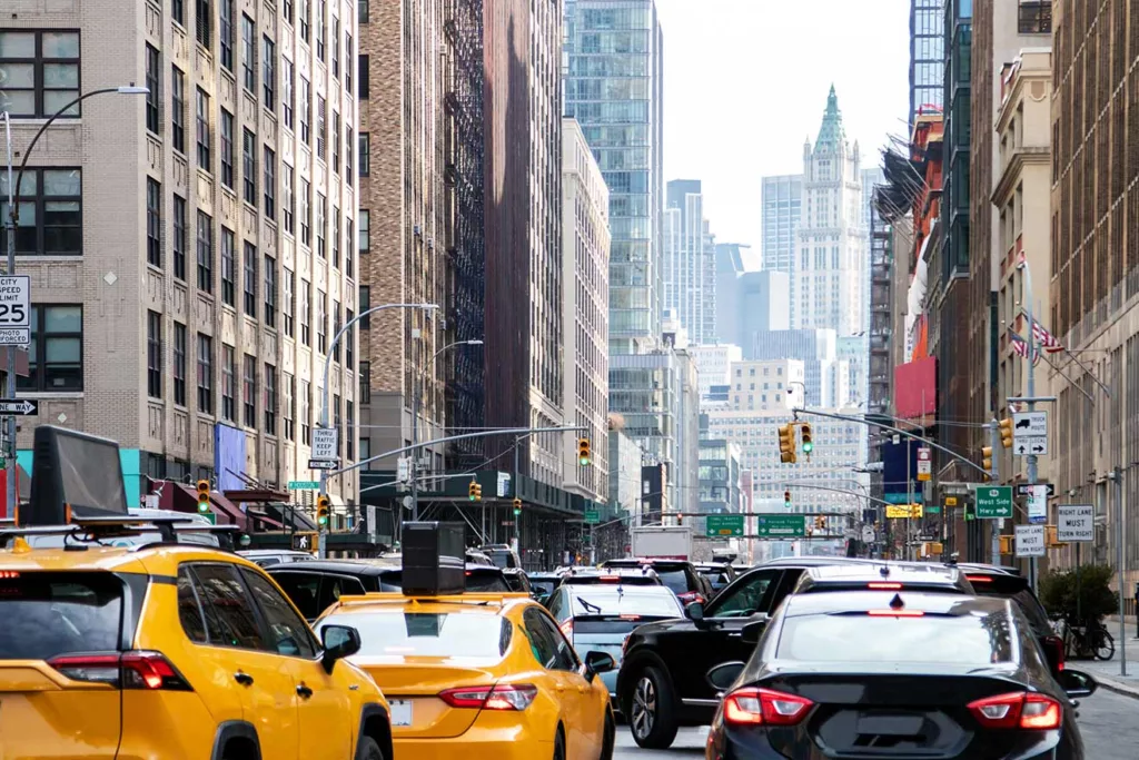 busy New York City street in the daytime