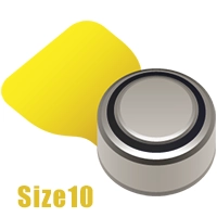 Size 10 Hearing Aid Battery Yellow