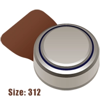 Size 312 Hearing Aid Battery Brown